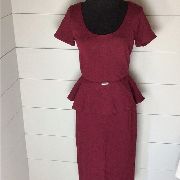 Ann Taylor Dresses & Skirts - Ann Taylor size 2 Tall burgundy peplum Dress NWT